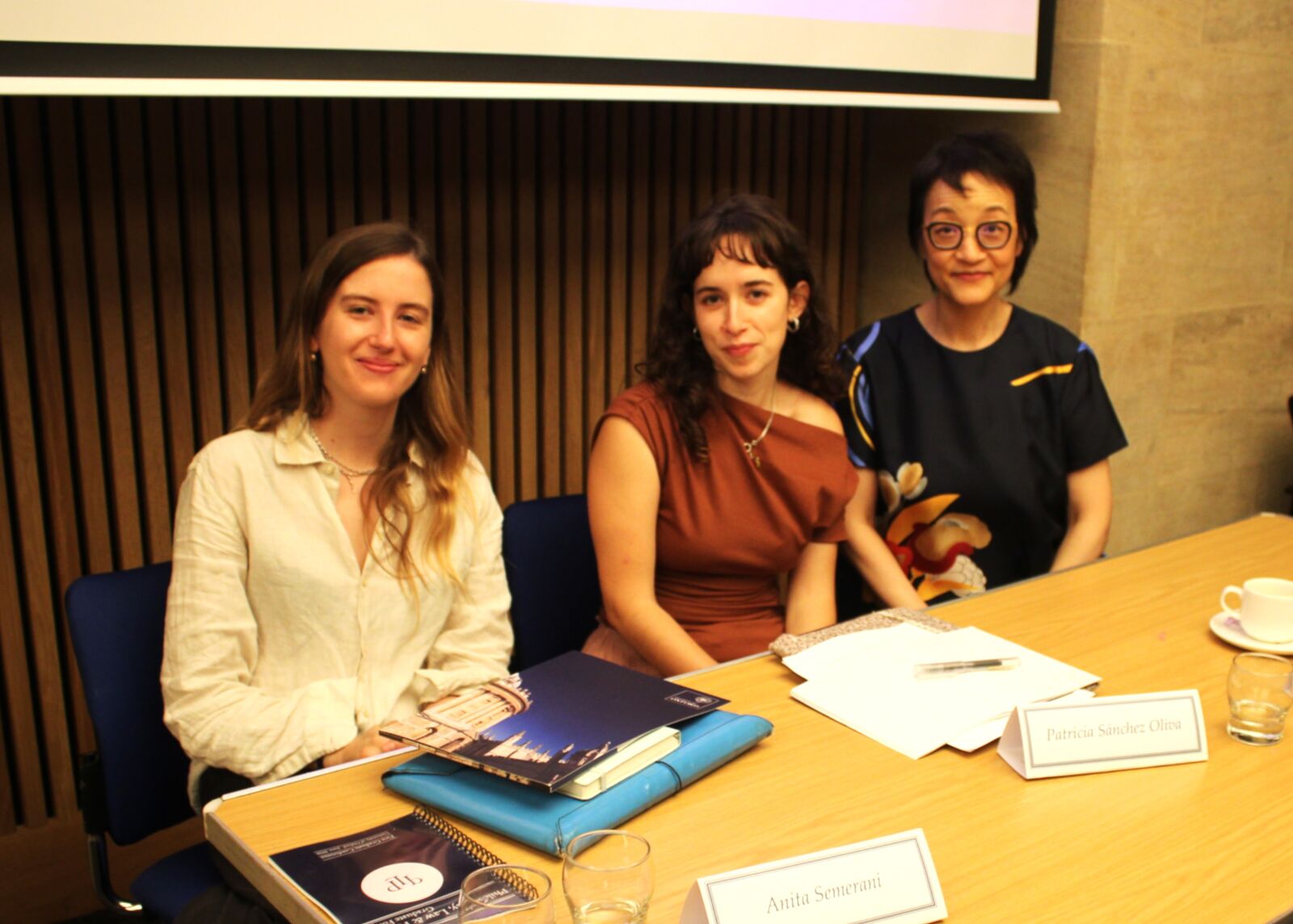 Patricia Sánchez Oliva (University of Neuchâtel) with her commentators Ruth Chang and Anita Semerani at the First PLP Graduate Conference, Oxford