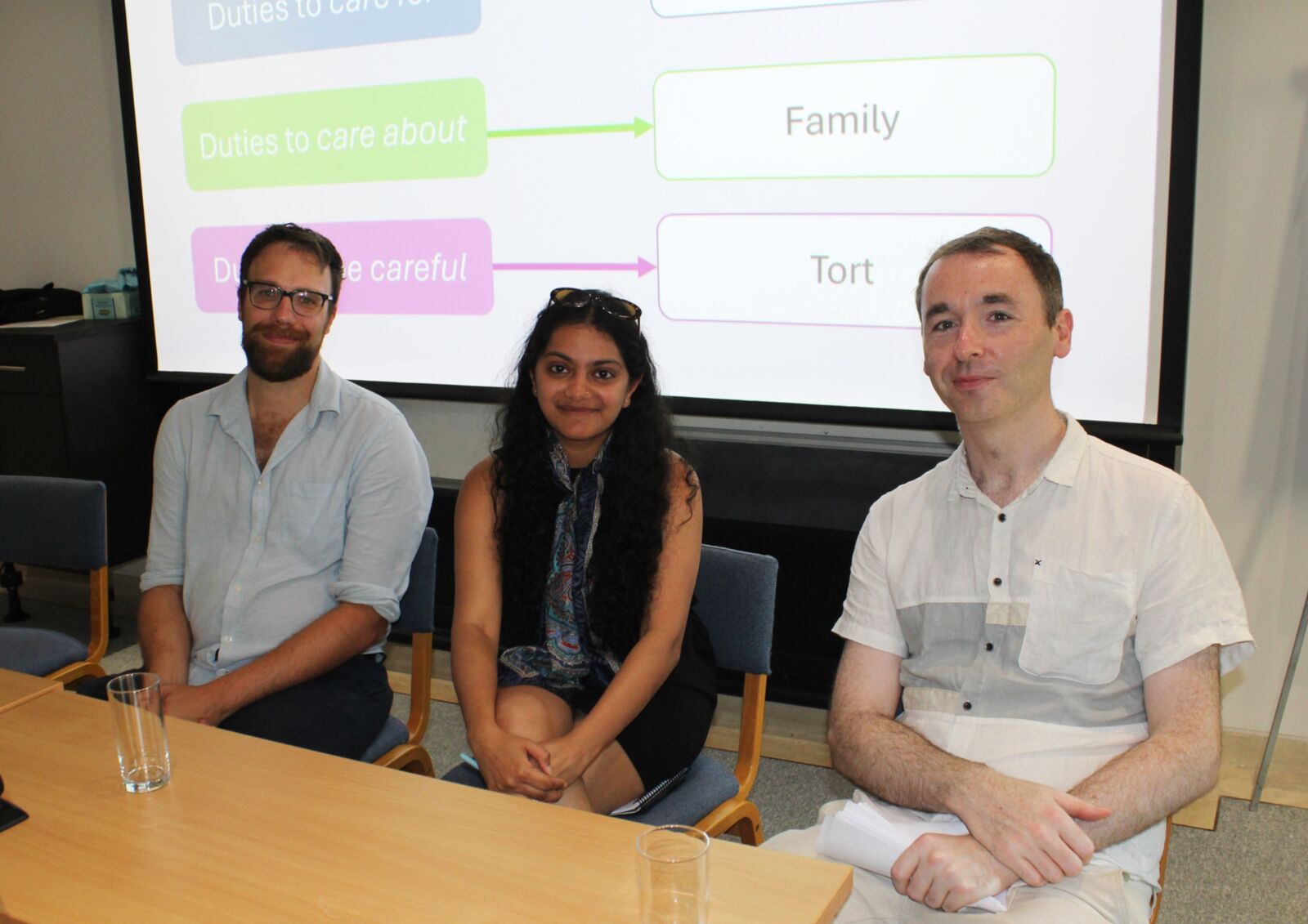 Panellists at Ira Chadha-Sridhar’s session on ‘The Legal Concept of Care’ (University of Cambridge) at the First PLP Graduate Conference, Oxford