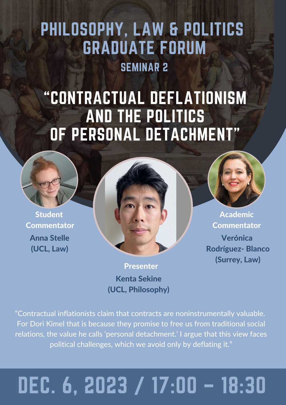 Poster for “Contractual Deflationism and the Politics of Personal Detachment”