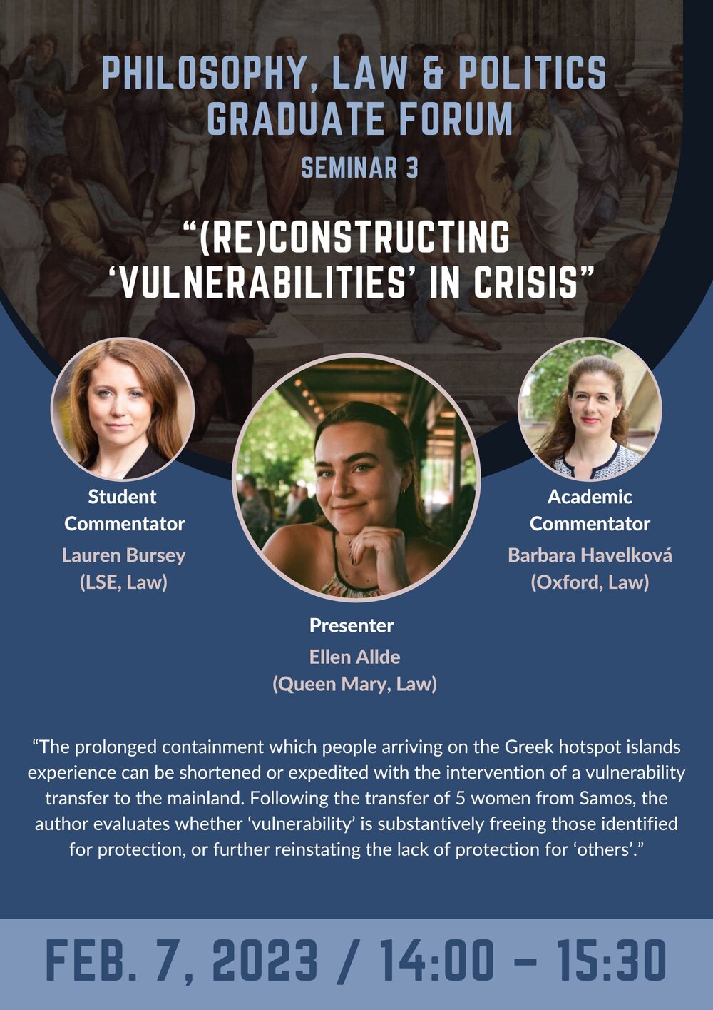 Poster for “(Re)constructing ‘Vulnerabilities’ in Crisis”