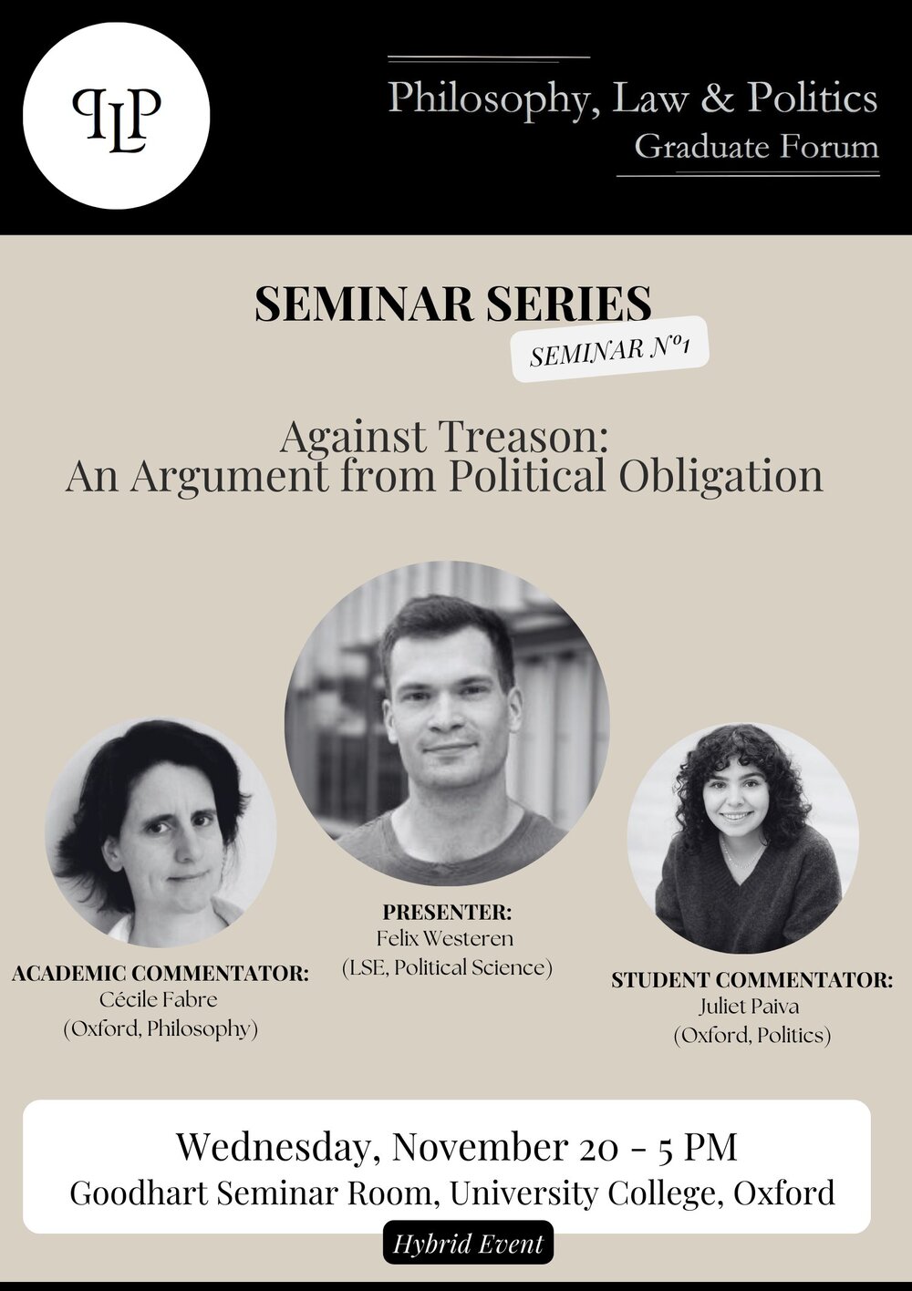 Poster for “Against Treason: An Argument from Political Obligation”
