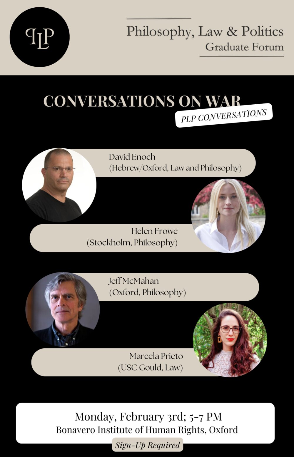 Poster for “Conversations on War”